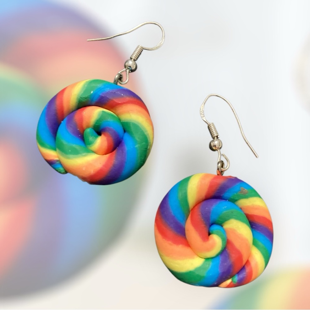 Colorful Retro Swirl Earrings